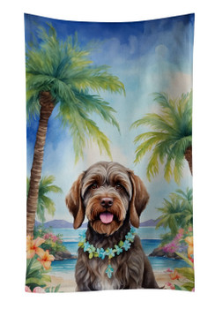Wirehaired Pointing Griffon Luau Kitchen Towel Dish Cloths product image at NuMercy