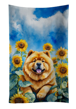 Chow Chow in Sunflowers Kitchen Towel Dish Cloths DAC6055 product image at NuMercy