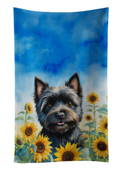 Cairn Terrier in Sunflowers Kitchen Towel Dish Cloths DAC6043 product image at NuMercy