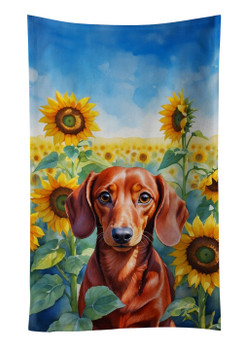 Dachshund in Sunflowers Kitchen Towel Dish Cloths DAC6065 product image at NuMercy