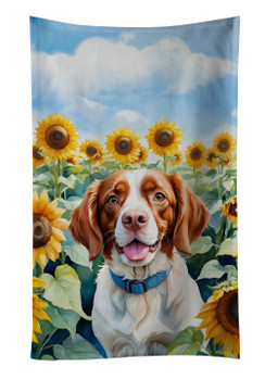Brittany Spaniel in Sunflowers Kitchen Towel Dish Cloths product image at NuMercy