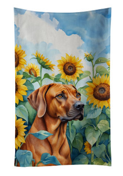 Rhodesian Ridgeback in Sunflowers Kitchen Towel Dish Cloths product image at NuMercy