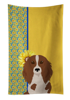 Summer Sunflowers Longhair Red Pedbald Dachshund Kitchen Towel Dish Cloths product image at NuMercy
