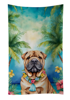 Shar Pei Luau Kitchen Towel Dish Cloths product image at NuMercy