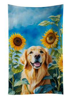 Golden Retriever in Sunflowers Kitchen Towel Dish Cloths product image at NuMercy