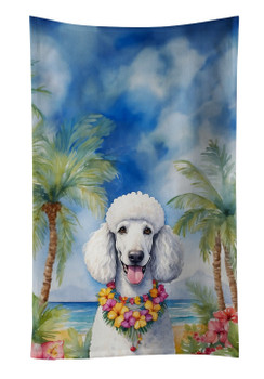 White Poodle Luau Kitchen Towel Dish Cloths DAC6495 product image at NuMercy