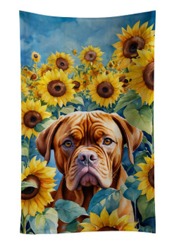Dogue de Bordeaux in Sunflowers Kitchen Towel Dish Cloths product image at NuMercy