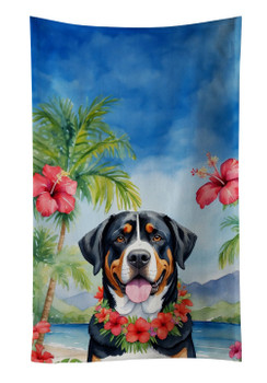 Greater Swiss Mountain Dog Luau Kitchen Towel Dish Cloths product image at NuMercy