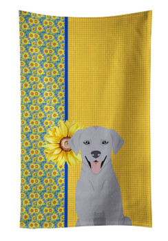 Summer Sunflowers Silver Labrador Retriever Kitchen Towel Dish Cloths product image at NuMercy