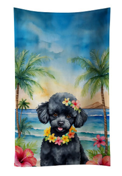 Black Poodle Luau Kitchen Towel Dish Cloths DAC6498 product image at NuMercy