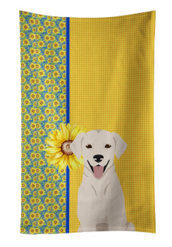 Summer Sunflowers White Cream Labrador Retriever Kitchen Towel Dish Cloths product image at NuMercy