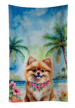Pomeranian Luau Kitchen Towel Dish Cloths DAC6493 product image at NuMercy