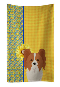 Summer Sunflowers Red and White Papillon Kitchen Towel Dish Cloths product image at NuMercy