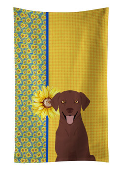 Summer Sunflowers Chocolate Labrador Retriever Kitchen Towel Dish Cloths product image at NuMercy