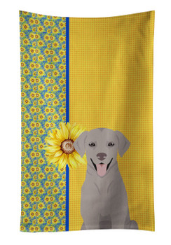 Summer Sunflowers Gray Labrador Retriever Kitchen Towel Dish Cloths product image at NuMercy