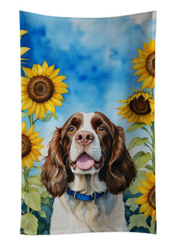 English Springer Spaniel in Sunflowers Kitchen Towel Dish Cloths product image at NuMercy