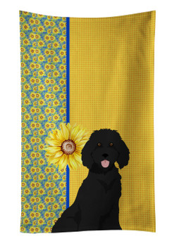 Summer Sunflowers Standard Black Poodle Kitchen Towel Dish Cloths product image at NuMercy