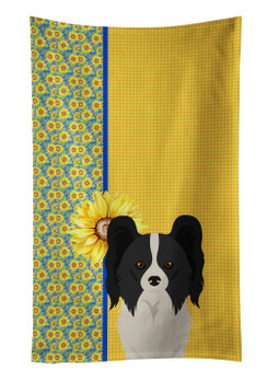 Summer Sunflowers Black and White Papillon Kitchen Towel Dish Cloths product image at NuMercy
