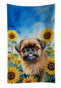 Brussels Griffon in Sunflowers Kitchen Towel Dish Cloths product image at NuMercy