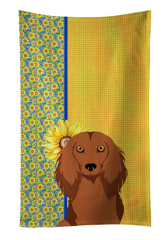 Summer Sunflowers Longhair Red Dachshund Kitchen Towel Dish Cloths product image at NuMercy