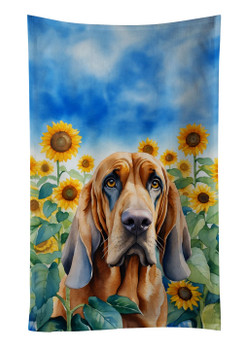 Bloodhound in Sunflowers Kitchen Towel Dish Cloths product image at NuMercy