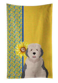 Summer Sunflowers Old English Sheepdog Kitchen Towel Dish Cloths product image at NuMercy