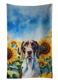 Pointer in Sunflowers Kitchen Towel Dish Cloths product image at NuMercy