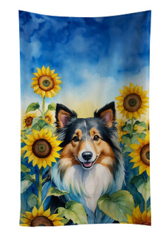 Sheltie in Sunflowers Kitchen Towel Dish Cloths product image at NuMercy