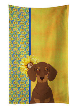 Summer Sunflowers Chocolate and Tan Dachshund Kitchen Towel Dish Cloths product image at NuMercy