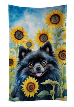 Pomeranian in Sunflowers Kitchen Towel Dish Cloths DAC6135 product image at NuMercy