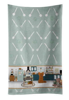 Longhaired Red Chihuahua in the Kitchen Kitchen Towel Dish Cloths product image at NuMercy