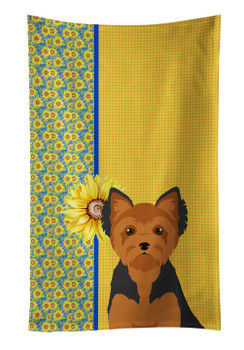 Summer Sunflowers Black and Tan Puppy Cut Yorkshire Terrier Kitchen Towel Dish Cloths product image at NuMercy