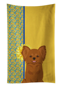 Summer Sunflowers Longhaired Red Chihuahua Kitchen Towel Dish Cloths product image at NuMercy