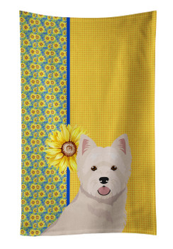 Summer Sunflowers Westie West Highland White Terrier Kitchen Towel Dish Cloths product image at NuMercy