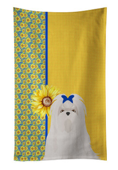Summer Sunflowers Maltese Kitchen Towel Dish Cloths product image at NuMercy