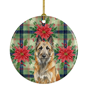 Belgian Laekenois Christmas Poinsettias Ceramic Christmas Ornament product image at NuMercy