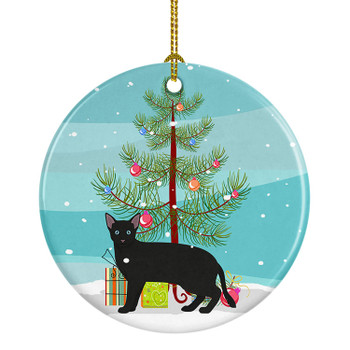 Russian White Black Cat Christmas Ceramic Ornament CK4697 product image at NuMercy