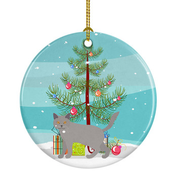 Chartreux Cat Christmas Ceramic Ornament CK4583 product image at NuMercy