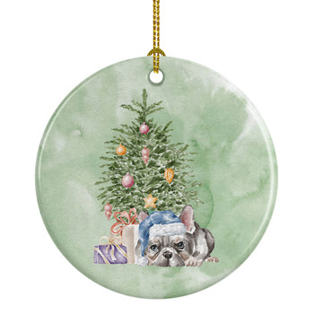 French Bulldog Black #1 Christmas Presents and Tree Ceramic Ornament product image at NuMercy