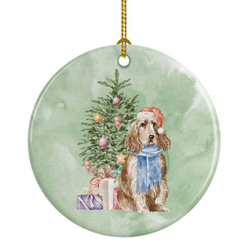 Cocker Spaniel English Tan Christmas Presents and Tree Ceramic Ornament product image at NuMercy