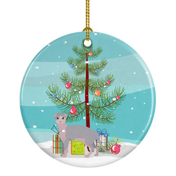 Ukrainian Levkoy Cat Christmas Ceramic Ornament CK4735 product image at NuMercy