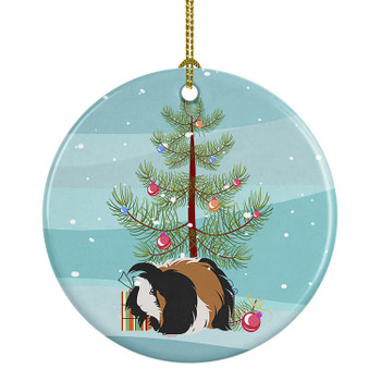 Sheba Guinea Pig Merry Christmas Ceramic Ornament product image at NuMercy