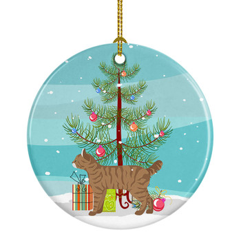 Highlander Lynx Cat Christmas Ceramic Ornament CK4630 product image at NuMercy