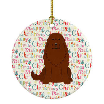 Merry Christmas Caucasian Shepherd Dog Ceramic Ornament product image at NuMercy