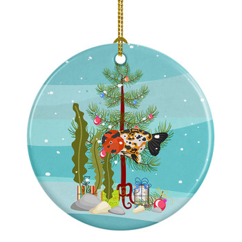 Ranchu Goldfish Merry Christmas Ceramic Ornament product image at NuMercy