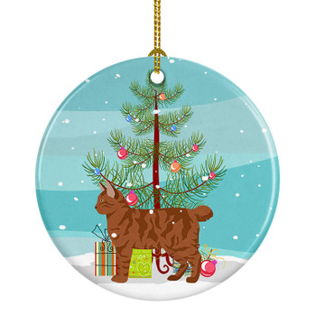 American Bobtail Cat Christmas Ceramic Ornament CK4551 product image at NuMercy