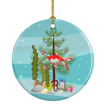 Comet Goldfish Merry Christmas Ceramic Ornament product image at NuMercy
