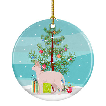 Sphynx Cat Christmas Ceramic Ornament CK4724 product image at NuMercy