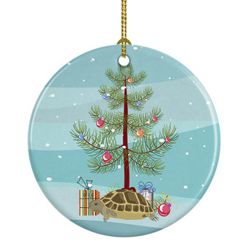 Turtle Merry Christmas Ceramic Ornament product image at NuMercy