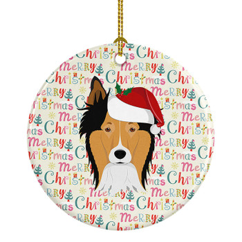 Collie Merry Christmas Ceramic Ornament WDK1458 product image at NuMercy